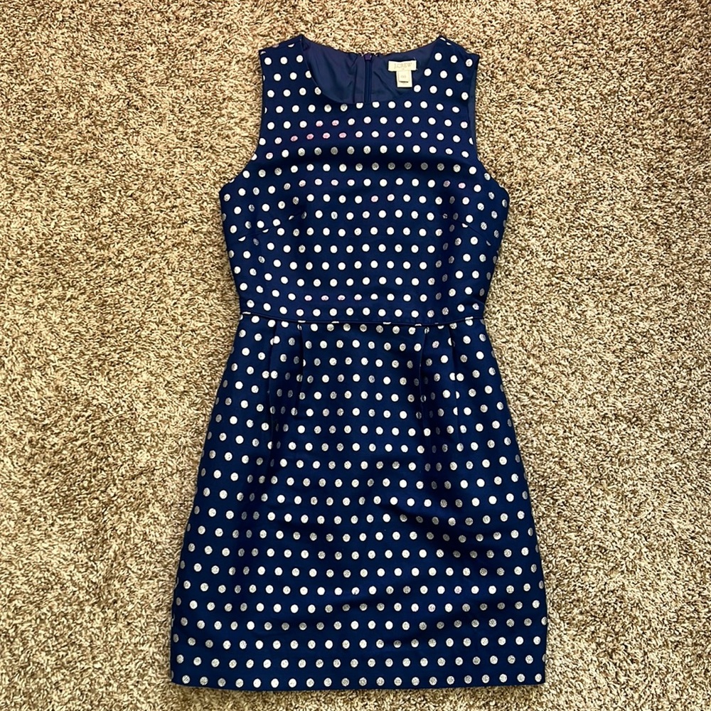 Blue with silver dress j crew